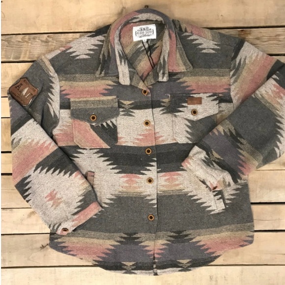 Alaska Chicks Jackets & Blazers - Alaska Chicks Aztec Print Shacket
